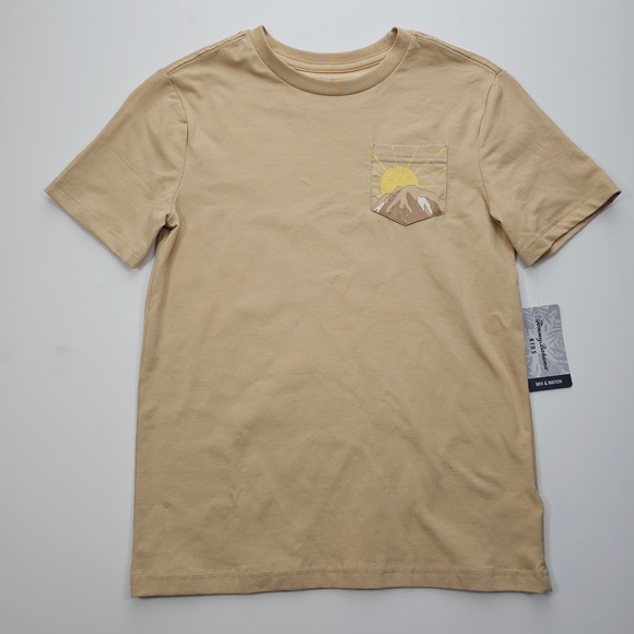 Tommy Bahama Other - Tommy Bahama Kids Tan Mountain Sun Pocket T-Shirt Boys Size L 10/12 New